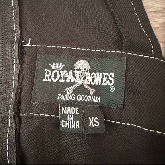 Tripp Royal Bones Overall Schoolgirl Dress Black Goth Pentagram XS NO STRAPS - Picture 9 of 11